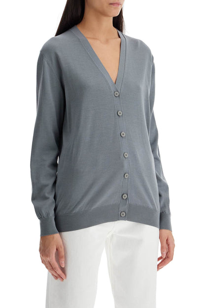 Lightweight Wool Cardigan  - Grey