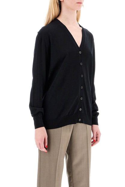 Lightweight Wool Cardigan  - Black