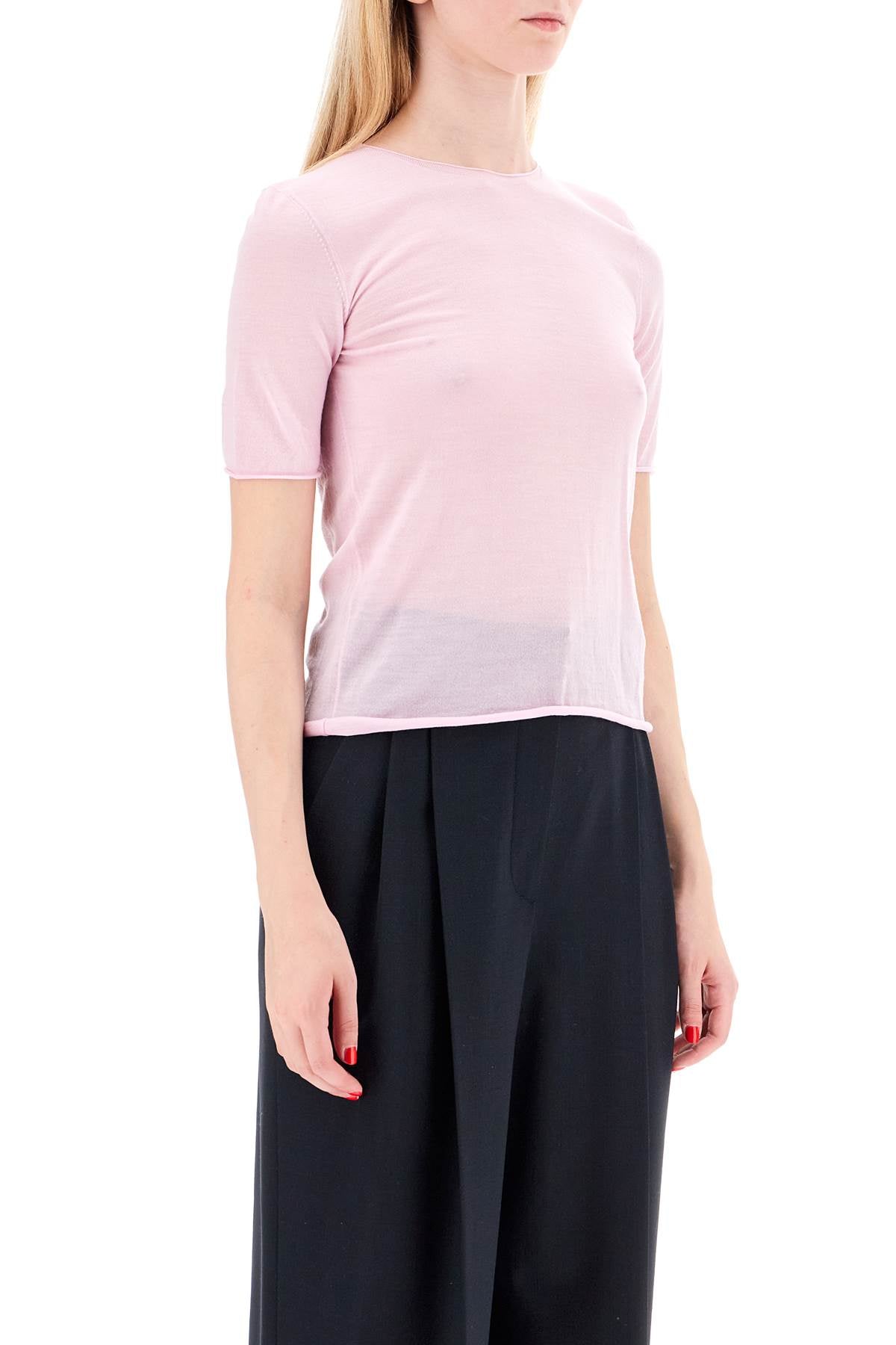 Short-sleeved Knit Top For  - Pink