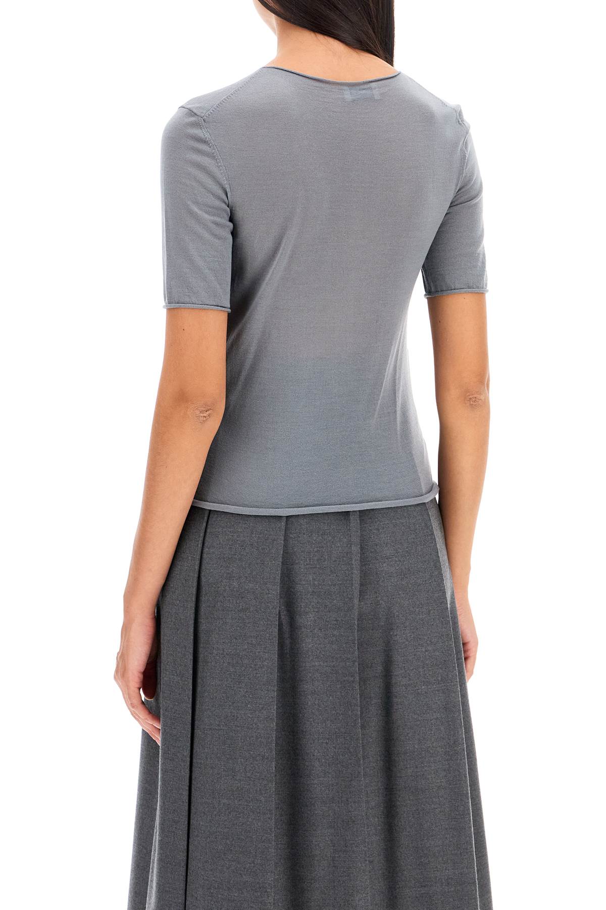 Short-sleeved Knit Top For  - Grey