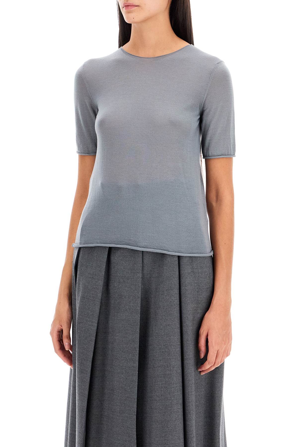 Short-sleeved Knit Top For  - Grey