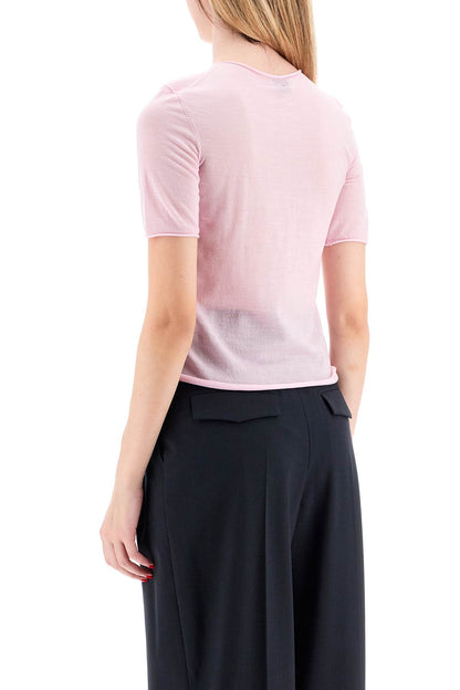 Short-sleeved Knit Top For  - Pink