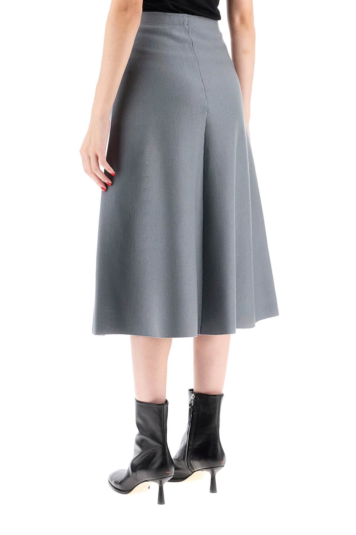 Flared Knit Skirt  - Grey