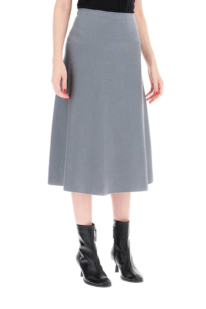 Flared Knit Skirt  - Grey