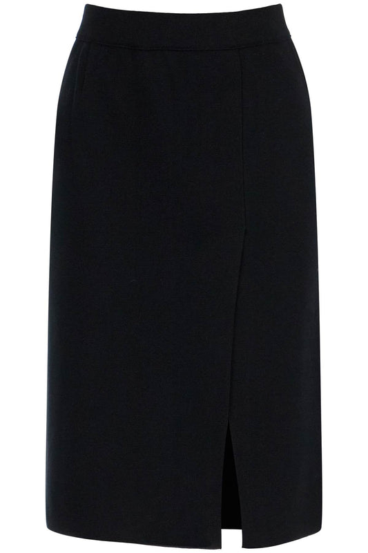 Knitted Pencil Skirt In Jersey Fabric  - Black