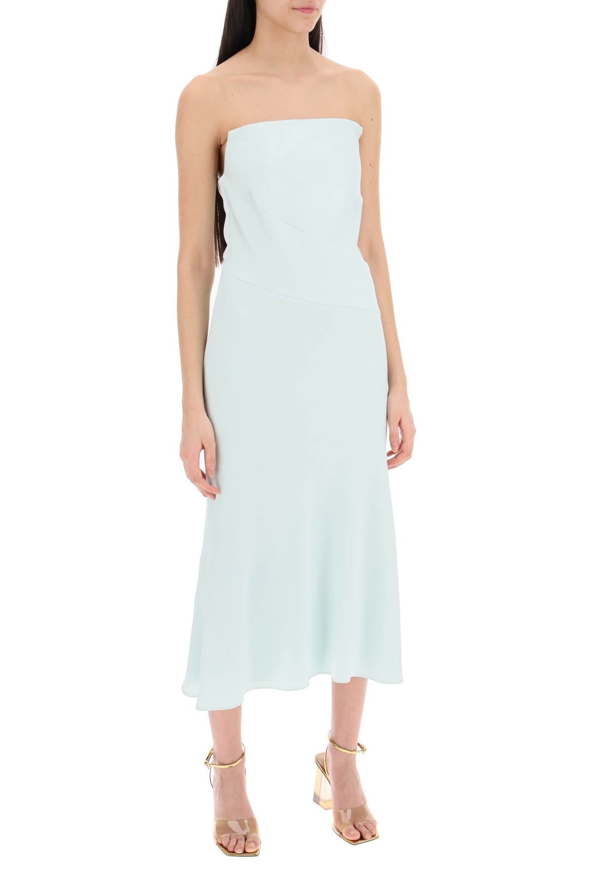 Strapless Midi Dress Without  - Green