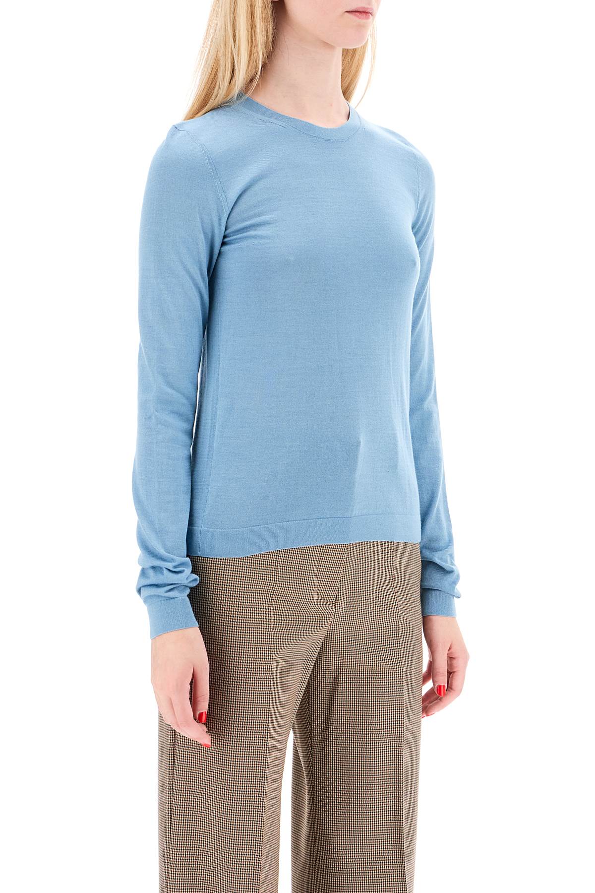 'cashmere And Silk Blend Sweater  - Light Blue