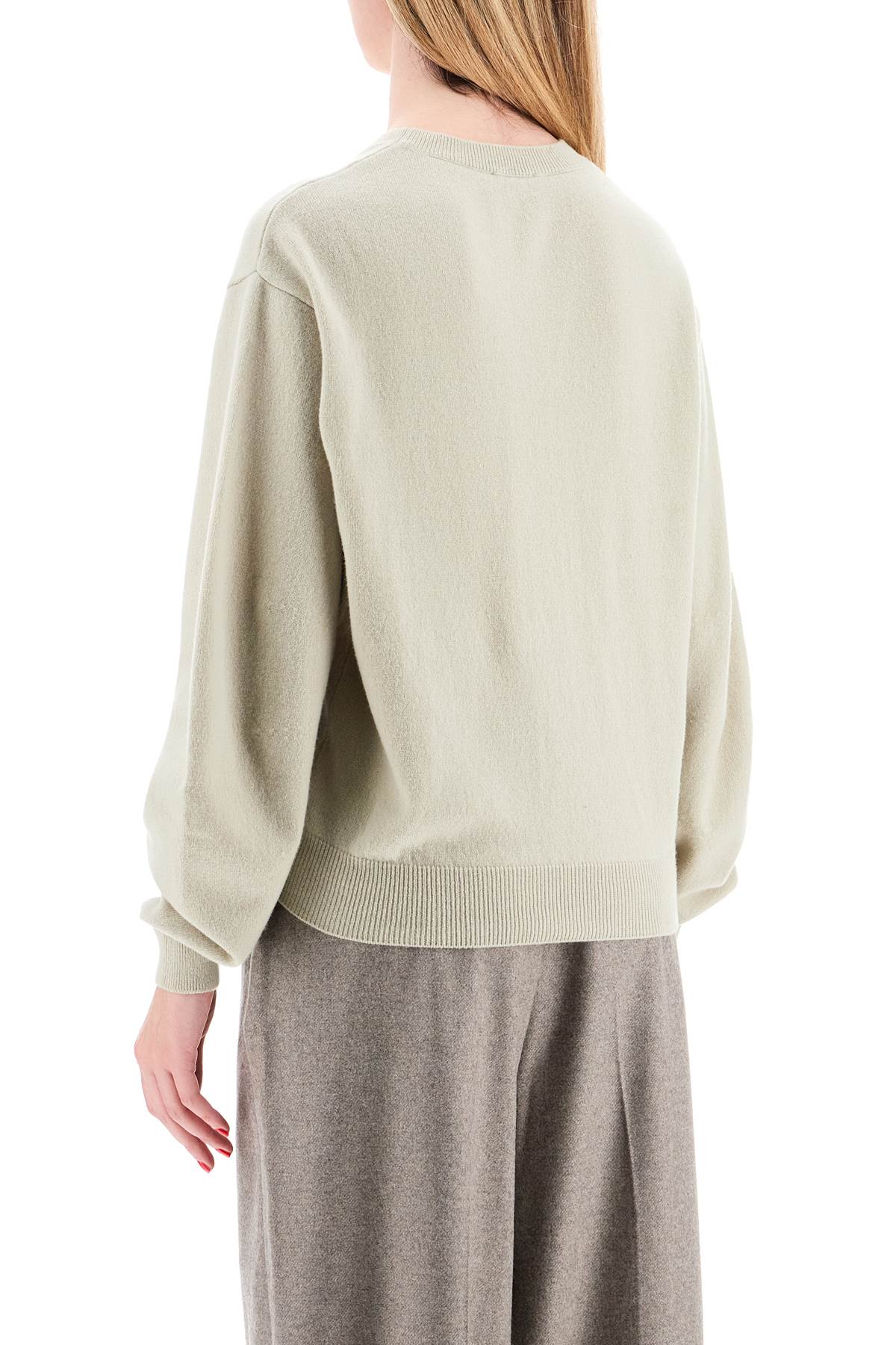 Wool And Cashmere Blend Pul  - Khaki