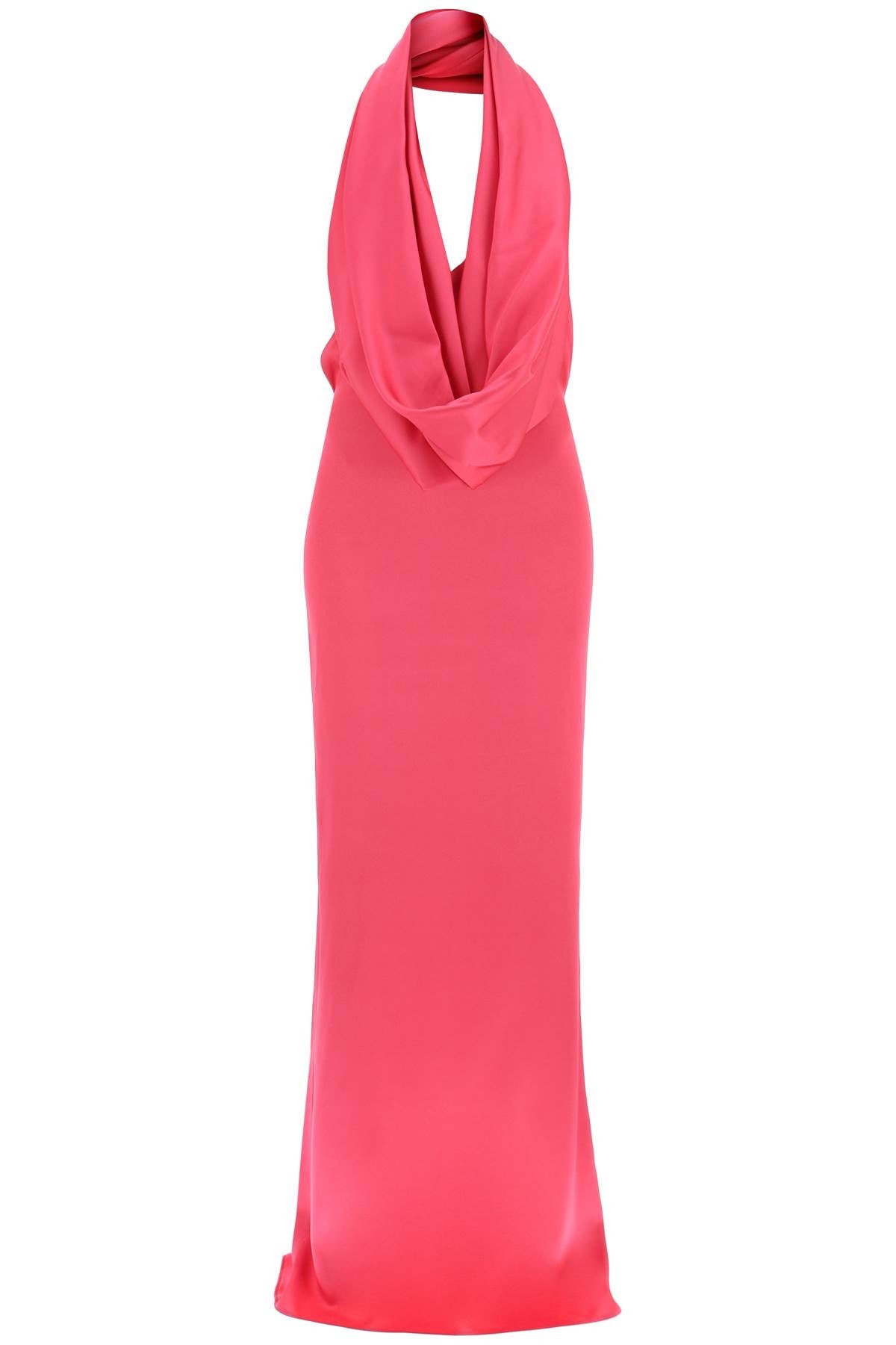 Maxi Gown With Built-in Hood  - Fuchsia