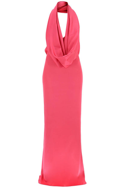 Maxi Gown With Built-in Hood  - Fuchsia