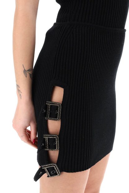 Mini Ribbed Knit Skirt In Nine Words  - Black