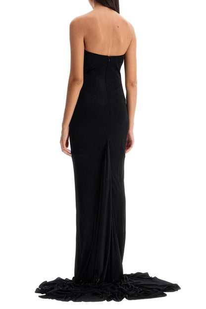 Maxi Dress With Seashell Bro  - Black