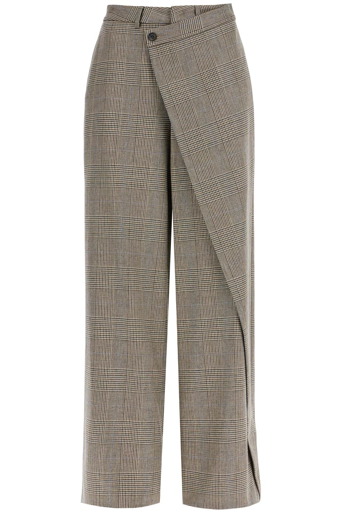 Prince Of Wales Checked Trousers  - Brown