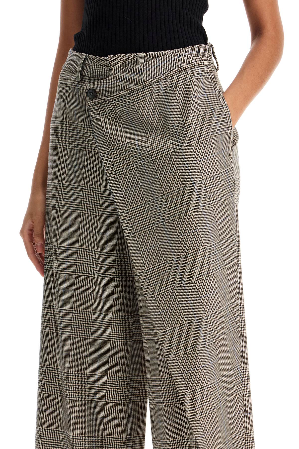 Prince Of Wales Checked Trousers  - Brown