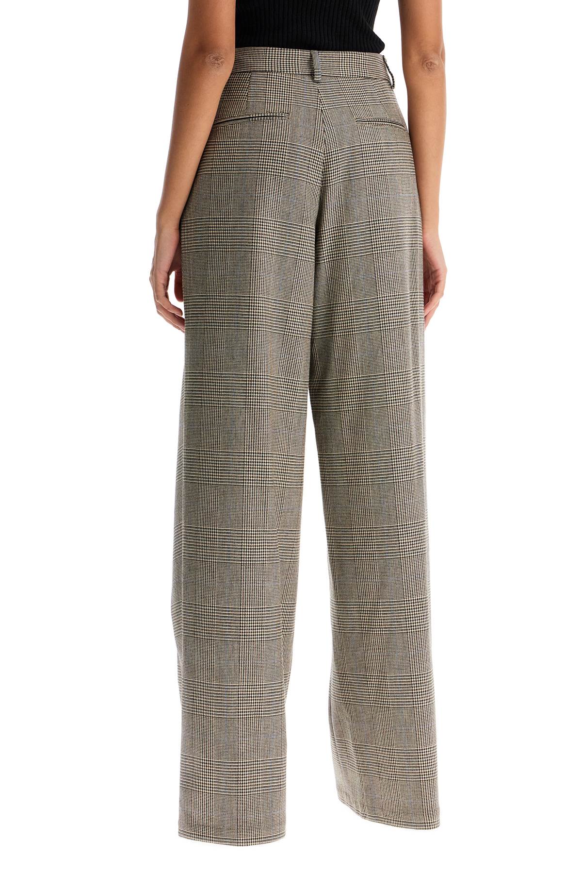 Prince Of Wales Checked Trousers  - Brown