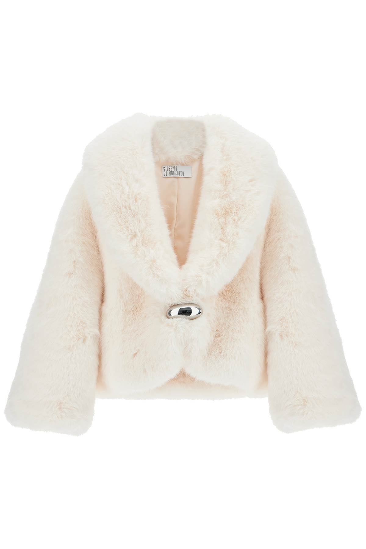 Short Faux Fur Jacket  - White