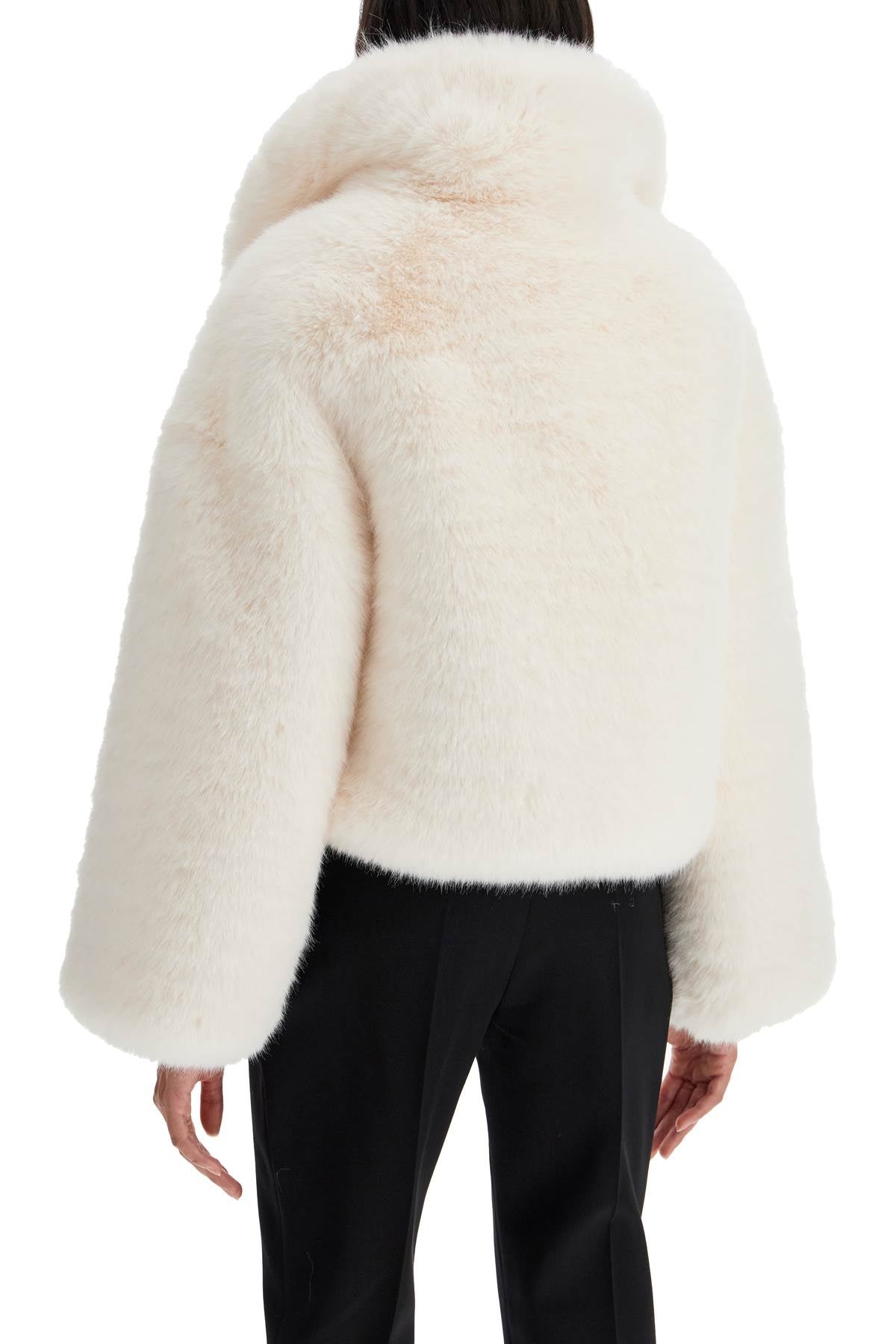 Short Faux Fur Jacket  - White