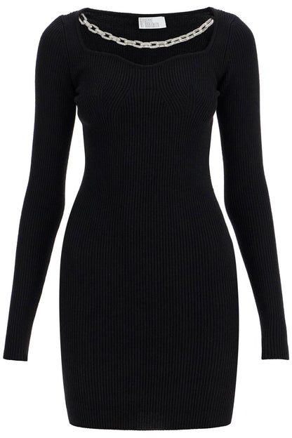 'knit Dress With Chain Detail  - Black