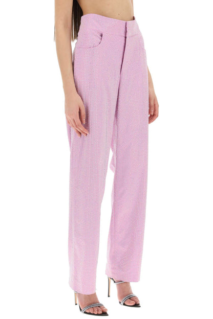 Wide-leg Pants With Crystals  - Pink