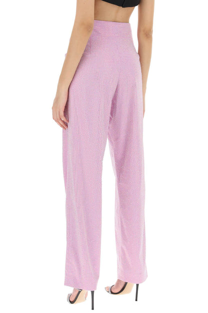 Wide-leg Pants With Crystals  - Pink