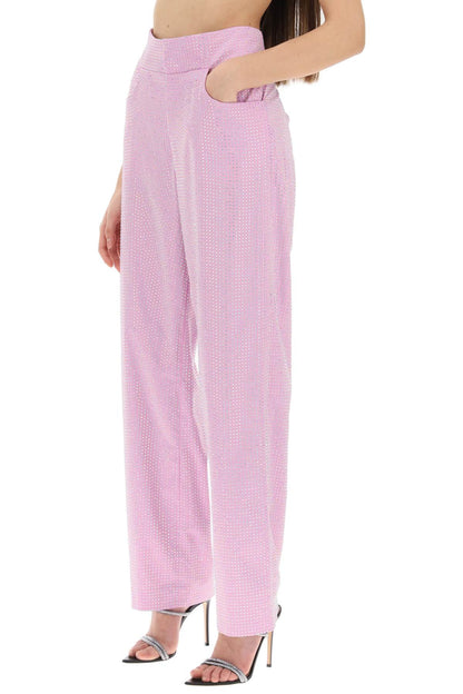 Wide-leg Pants With Crystals  - Pink