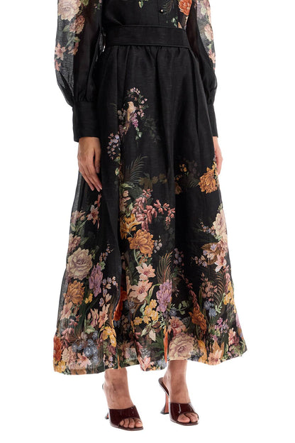 Maxi Floral Skirt  - Black