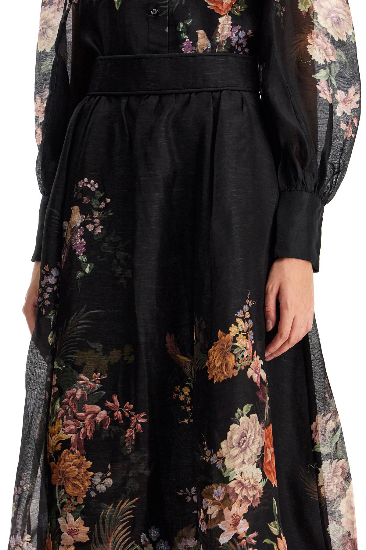 Maxi Floral Skirt  - Black