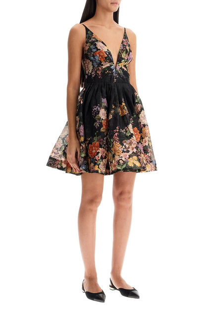 Short Floral Dress  - Black