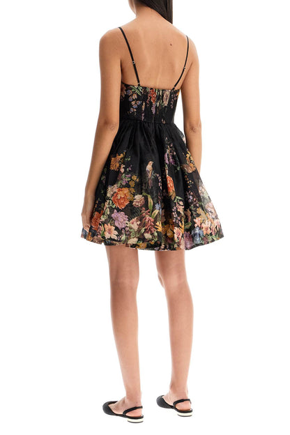 Short Floral Dress  - Black