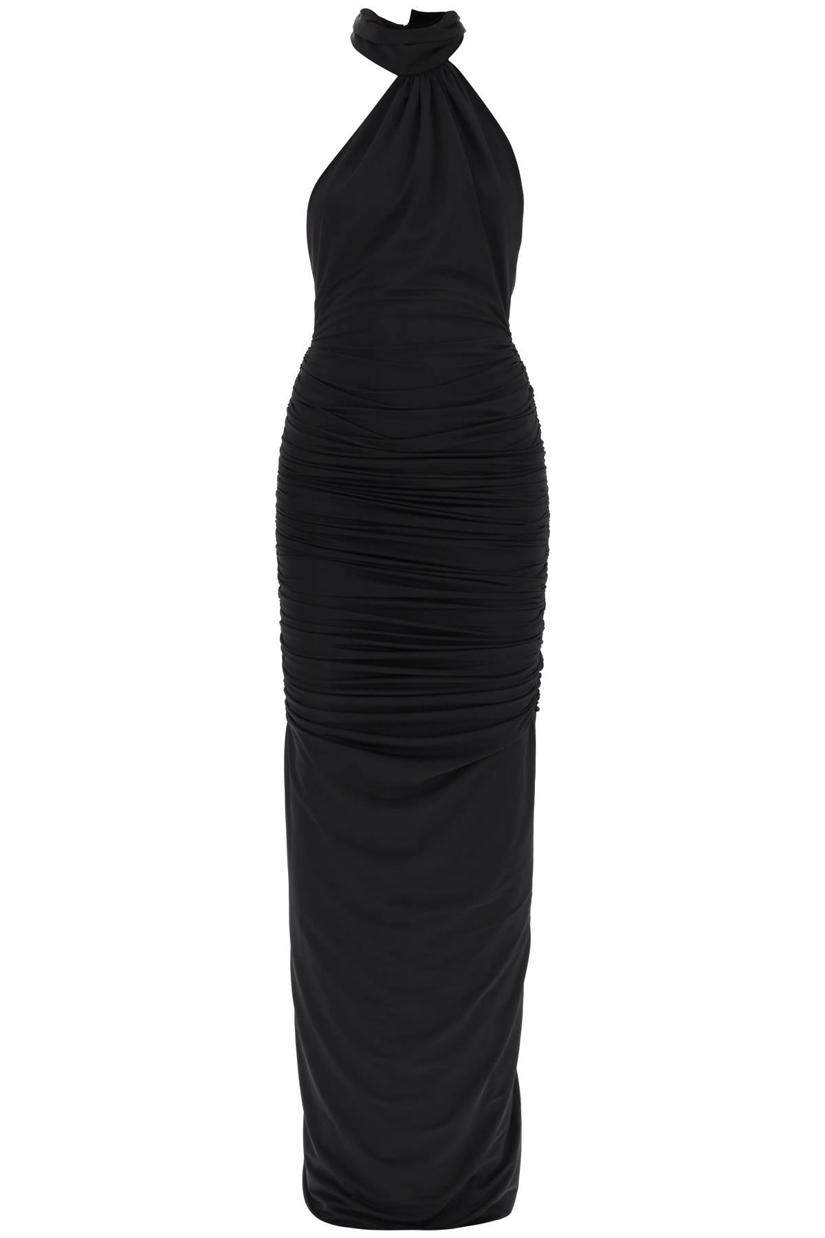 Draped-jersey Maxi Dress  - Black