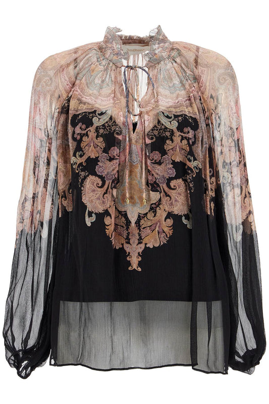 Of Product In Chiffon Blouse  - Black