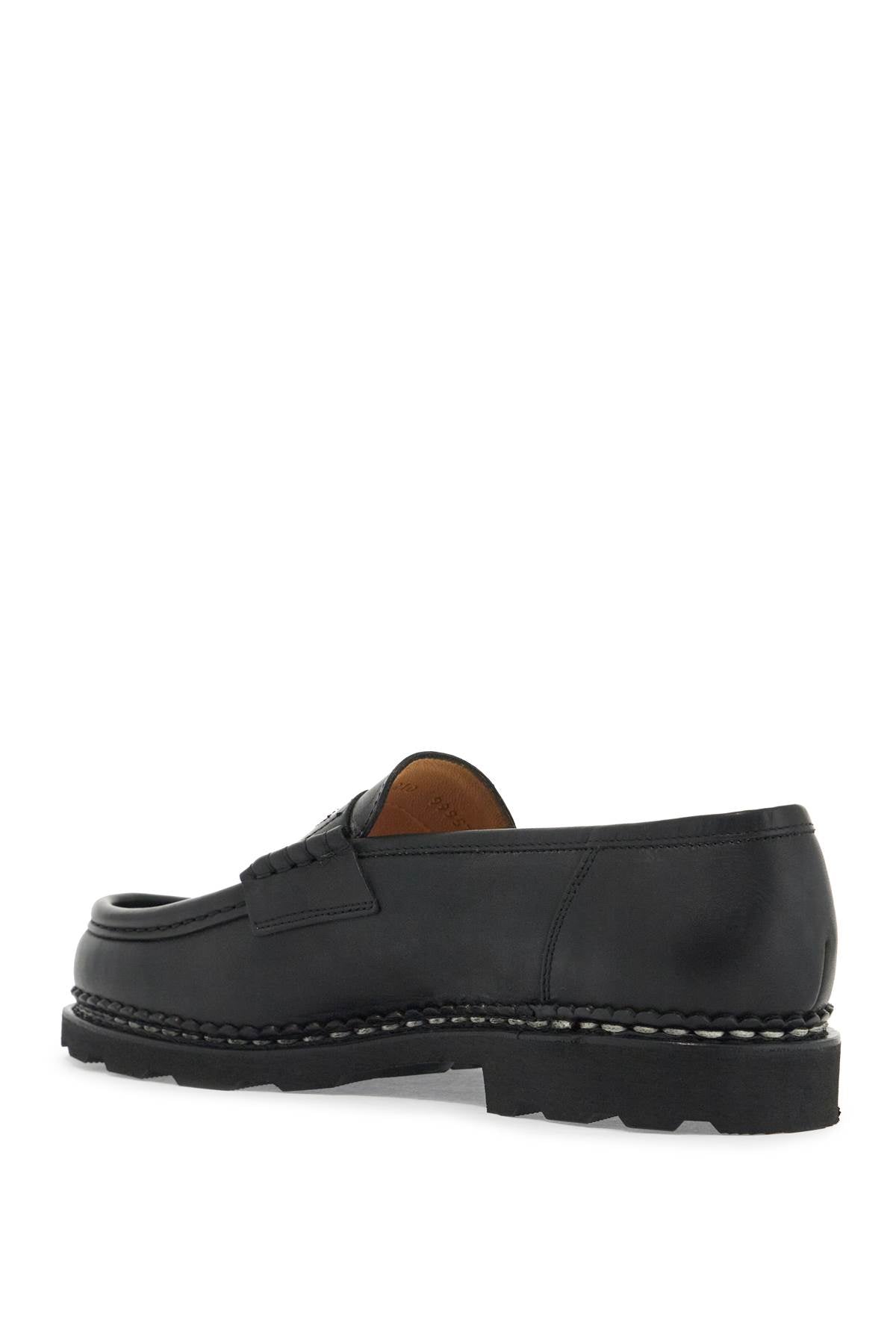 Leather Reims Penny Loafers  - Black