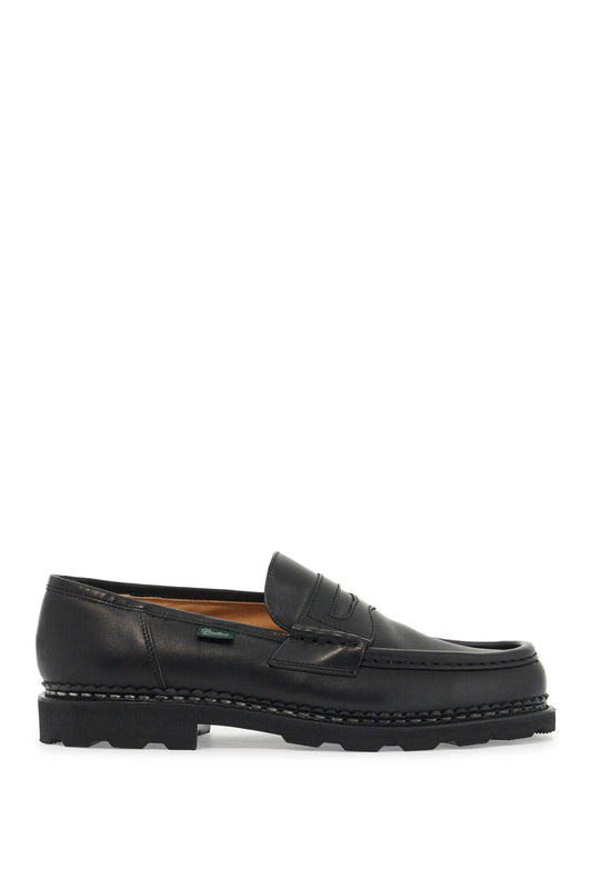 Leather Reims Penny Loafers  - Black