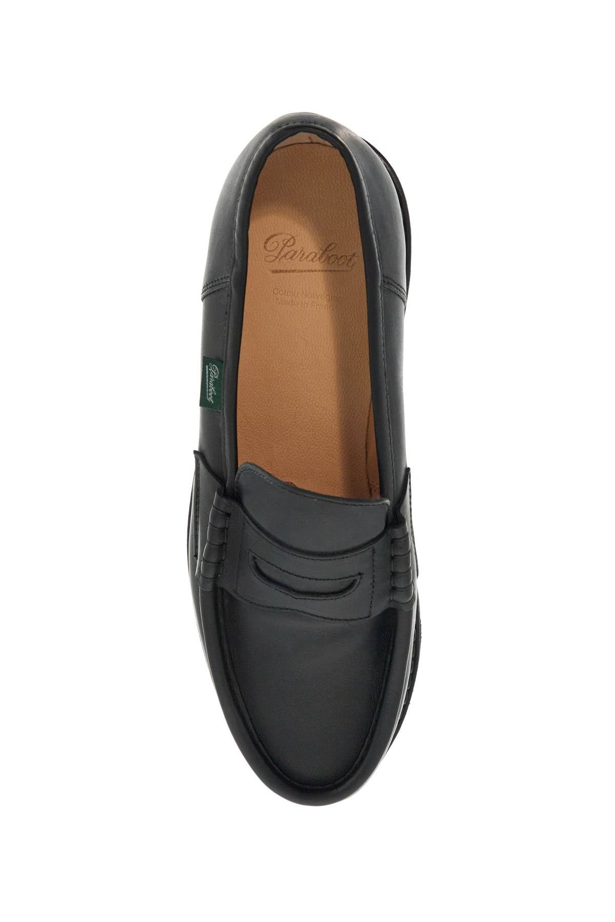 Leather Reims Penny Loafers  - Black