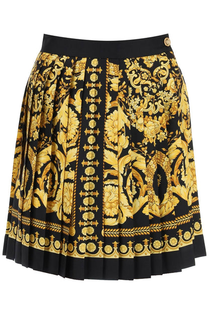 Barocco Pleated Mini Skirt  - Yellow