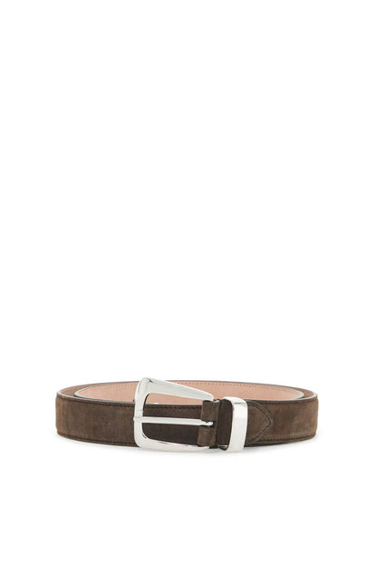 Benny Suede Leather Belt In  - Brown