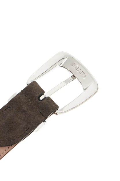 Benny Suede Leather Belt In  - Brown