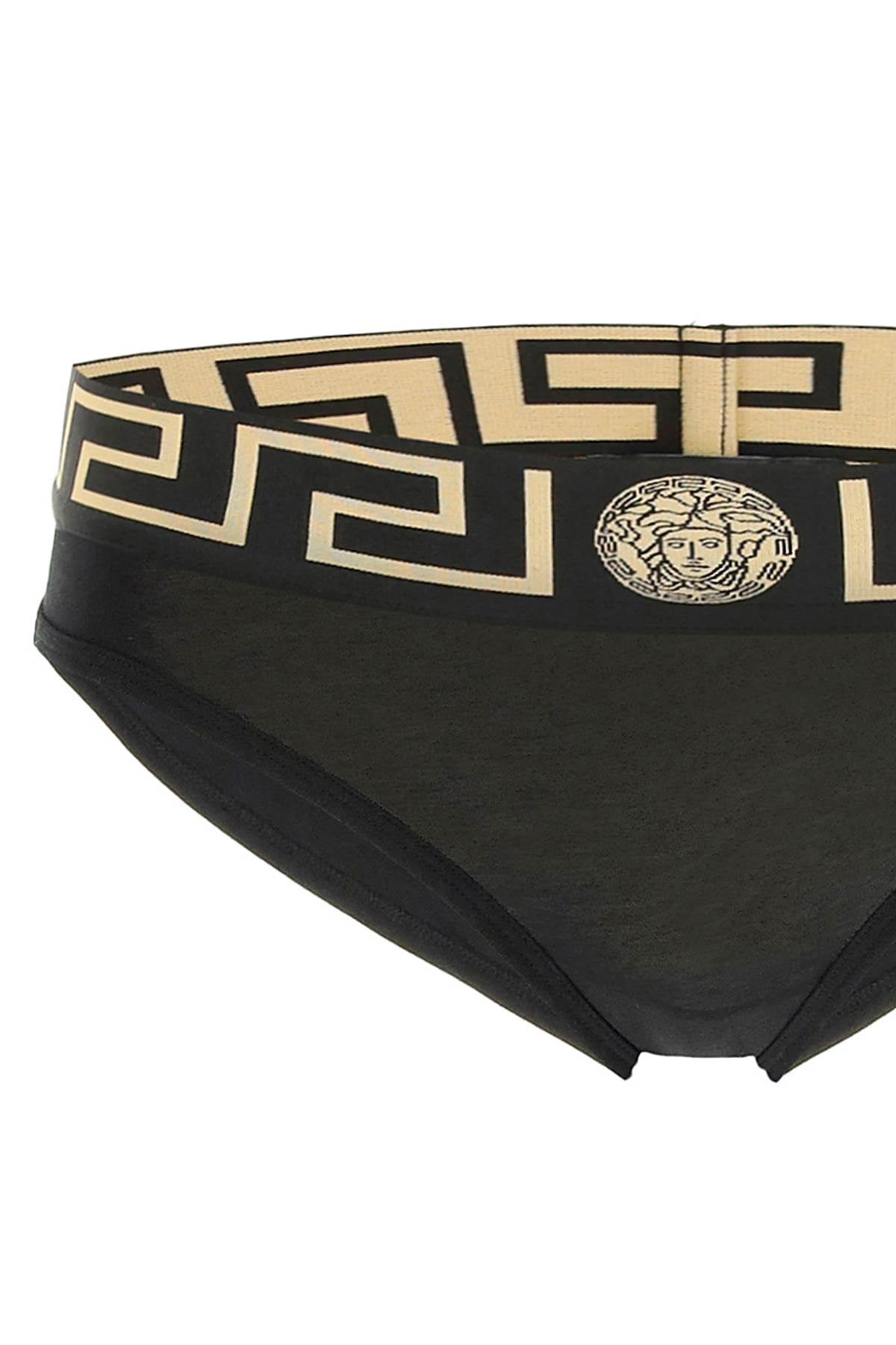 Greca Border Briefs  - Nero