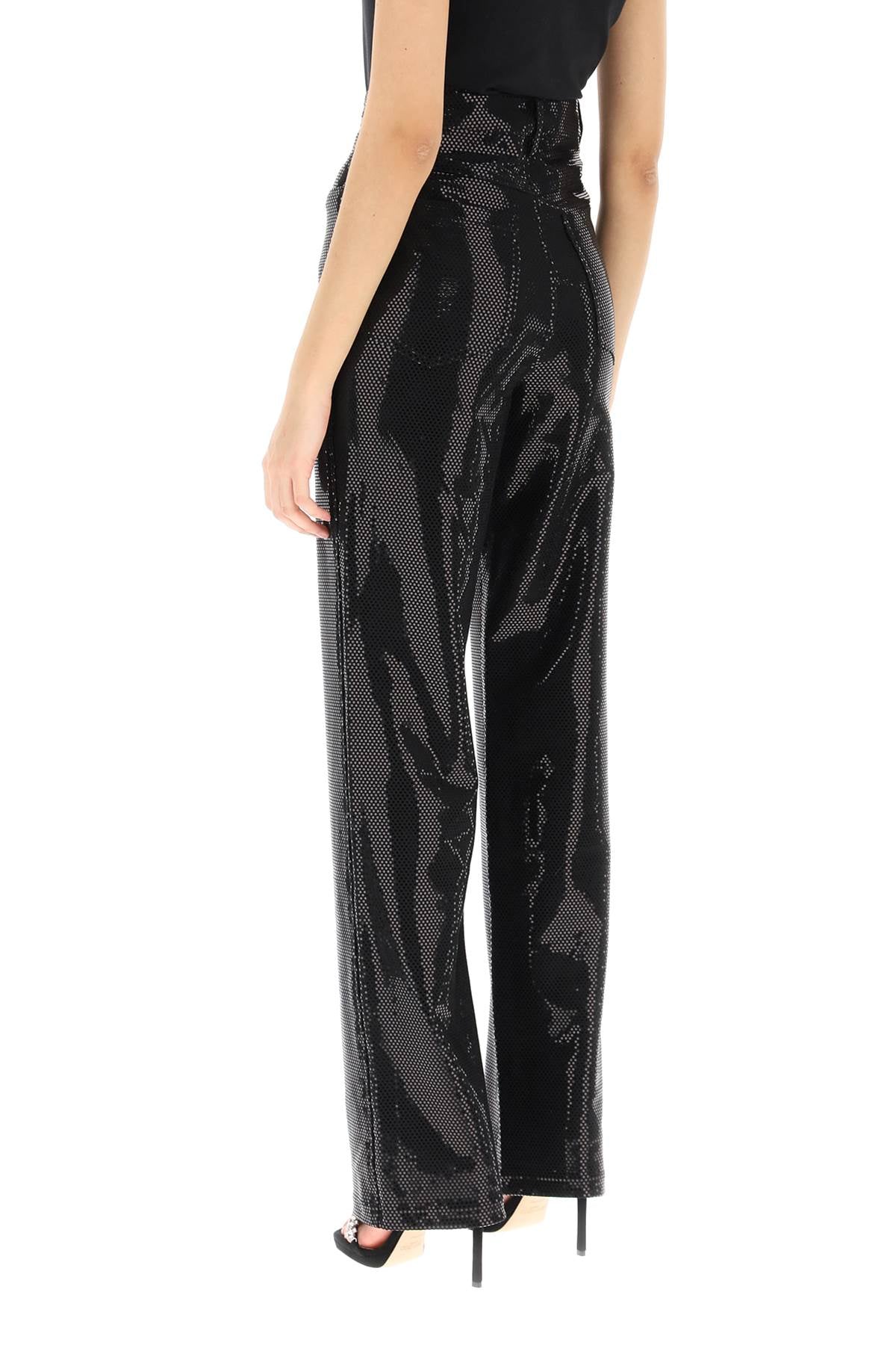 'rotana' Foil Jersey Pants  - Black