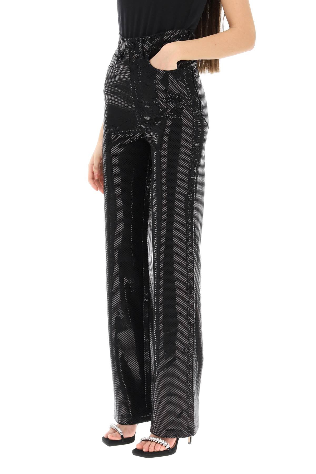 'rotana' Foil Jersey Pants  - Black