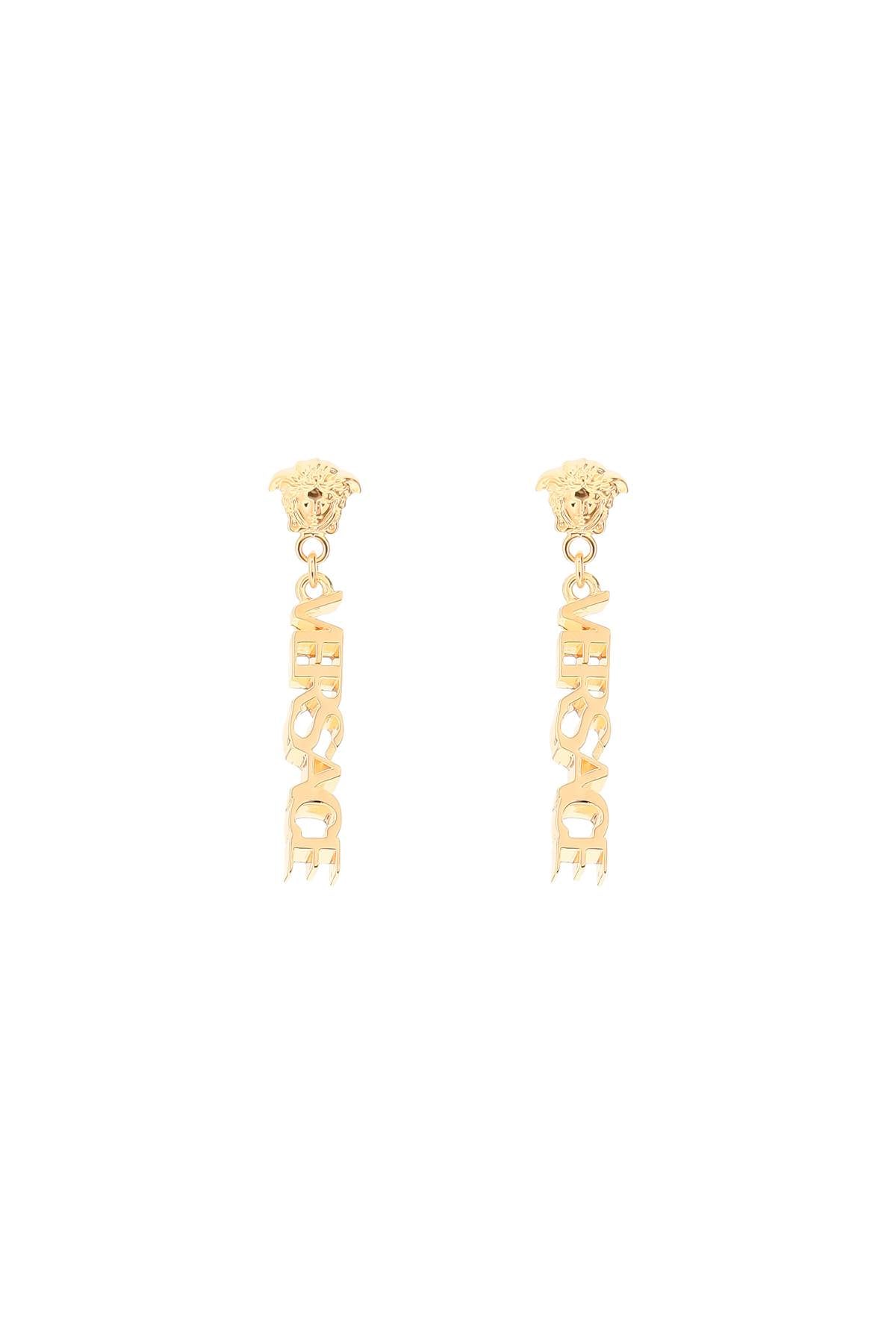 Logo Pendant Earrings  - Gold