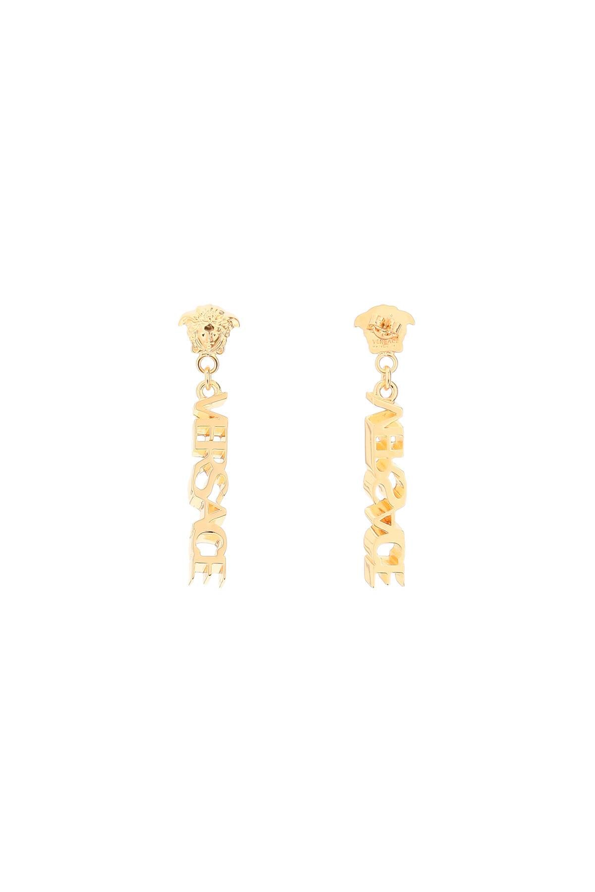 Logo Pendant Earrings  - Gold