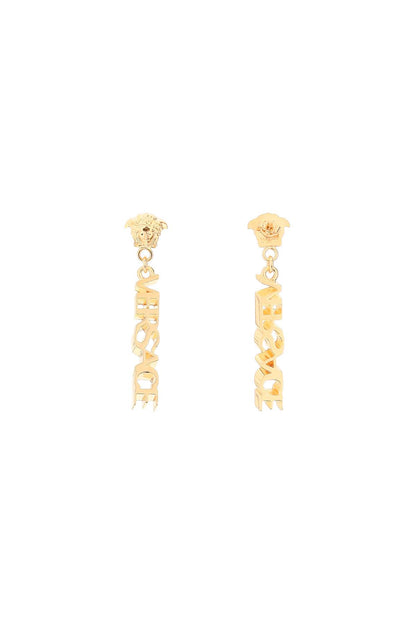 Logo Pendant Earrings  - Gold