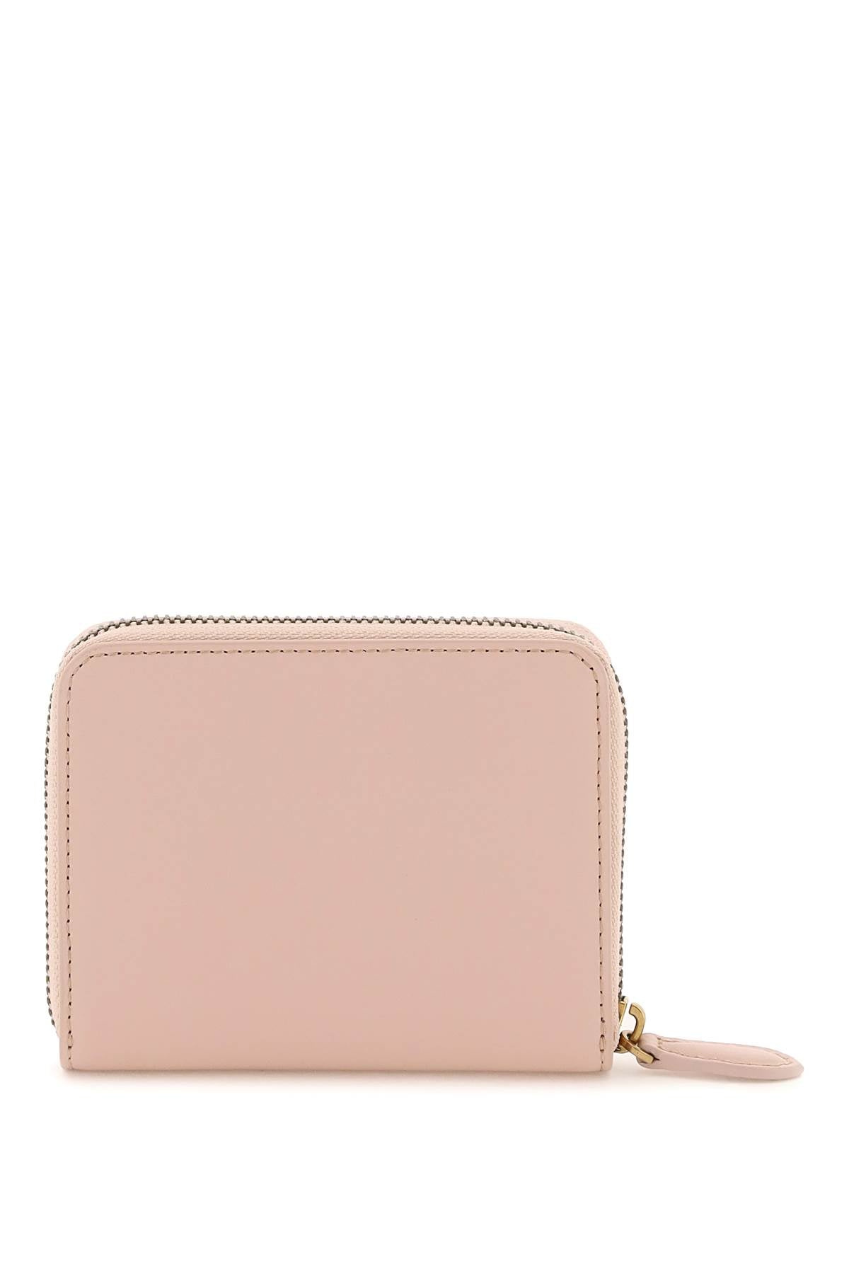 Leather Zip-around Wallet  - Rosa