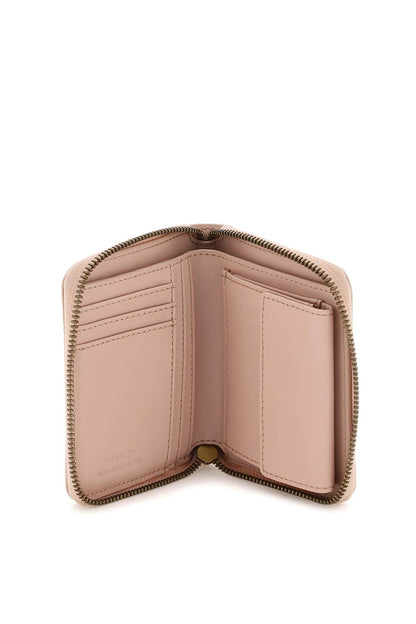 Leather Zip-around Wallet  - Rosa