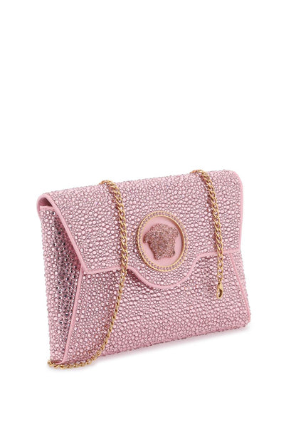 La Medusa Envelope Clutch With Crystals  - Pink