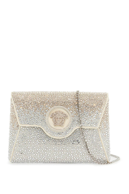 La Medusa Envelope Clutch With Crystals  - Silver