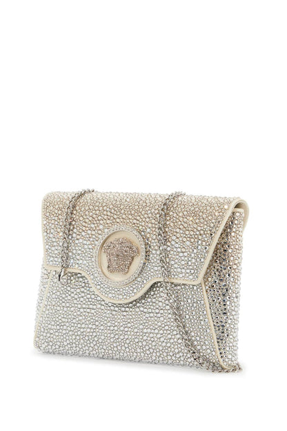 La Medusa Envelope Clutch With Crystals  - Silver