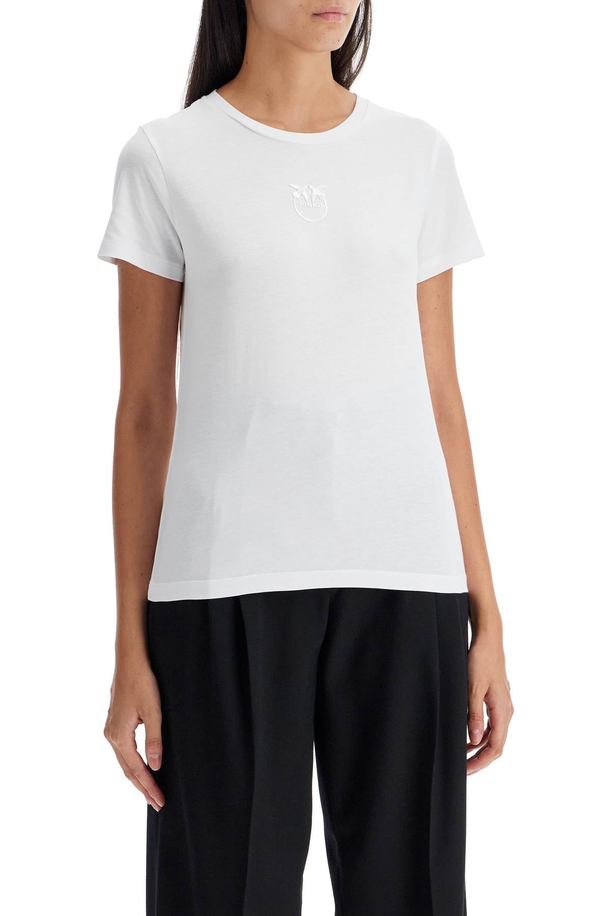 Short-sleeved T-shirt With Embroidery  - White