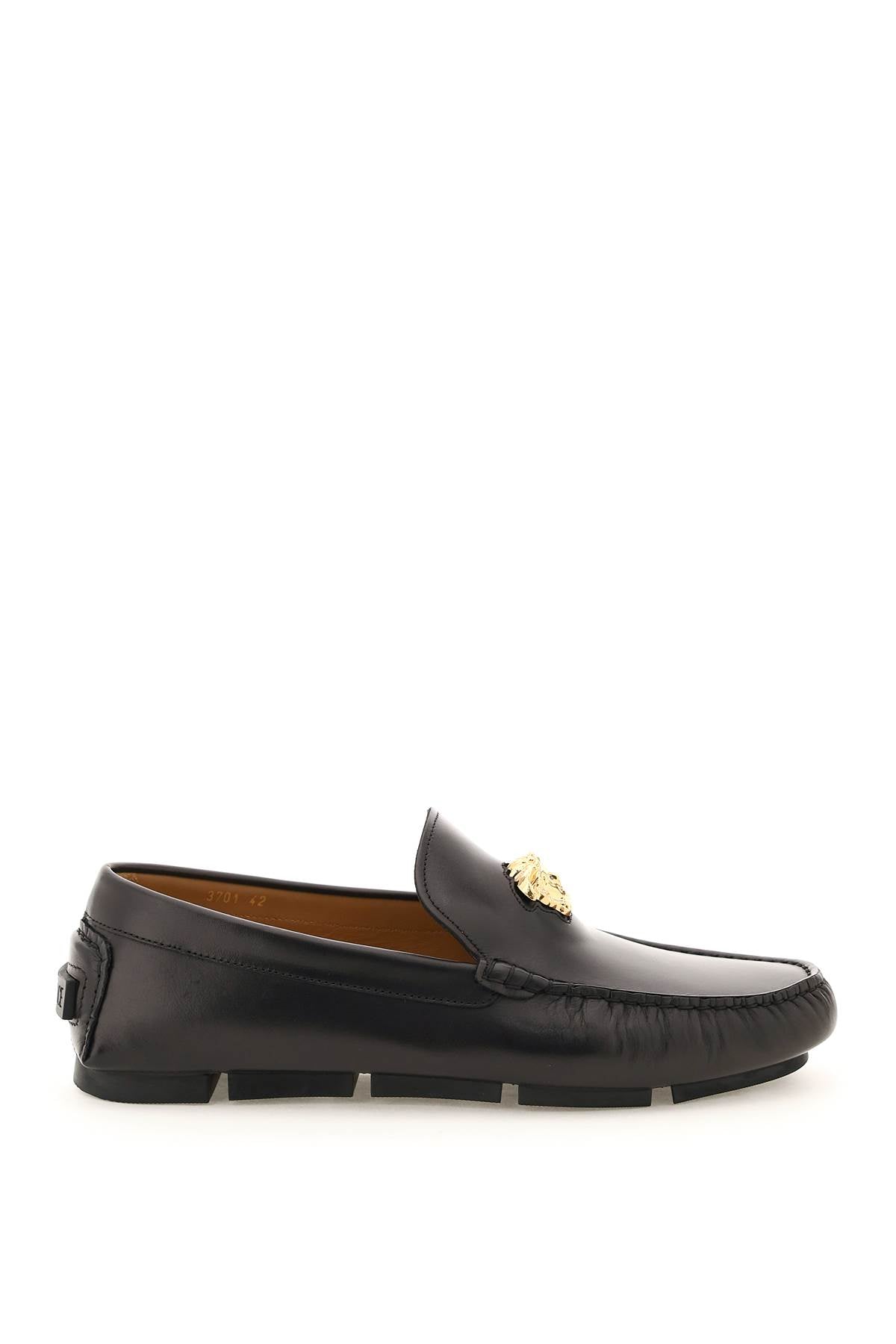 La Medusa Leather Loafers  - Black